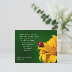 Garden Themed Sonnenblumen und Ladybug Einladung