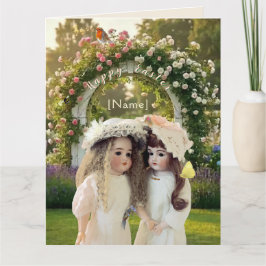 Garden Trellis Antique Dolls BIG Card Dankeskarte