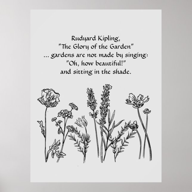 Garden Verse Rudyard Kipling Blume Poster (Vorne)