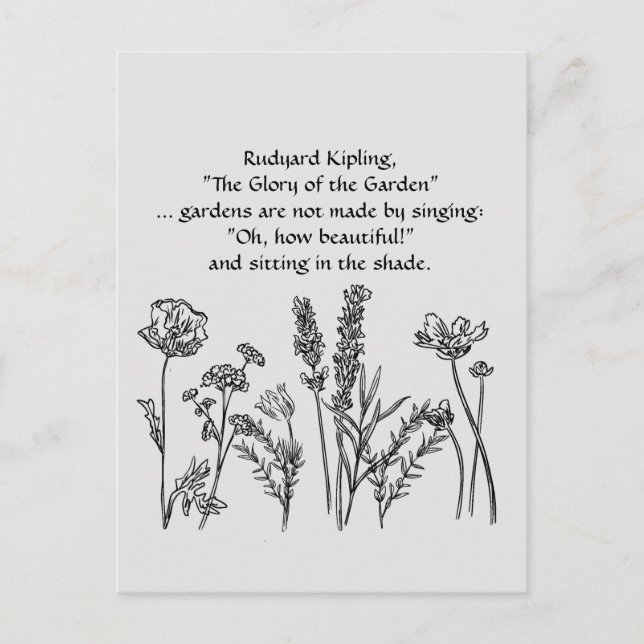 Garden Verse Rudyard Kipling Blume Postkarte (Vorderseite)