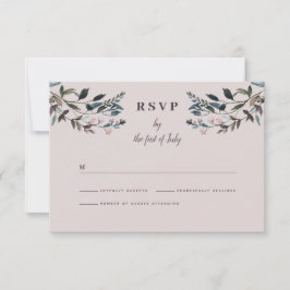 Garden Wappen Mauve Lila Floral Response Wedding RSVP Karte