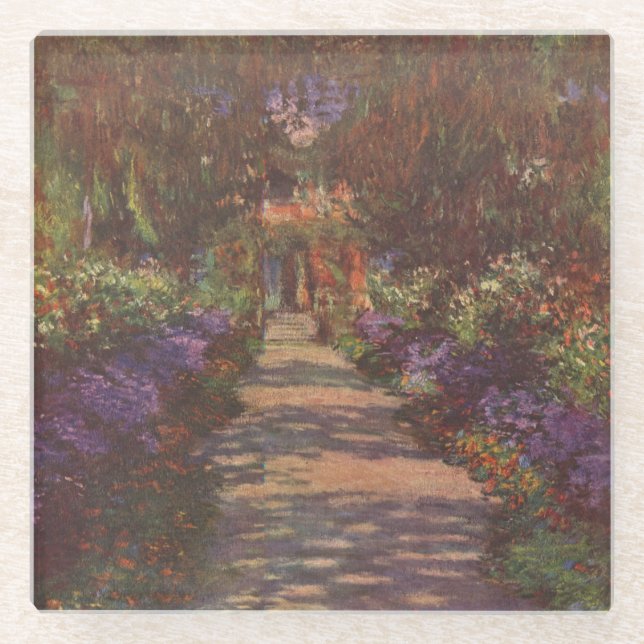 Garden Way - Claude Monet - c1902 Glasuntersetzer (Vorderseite)