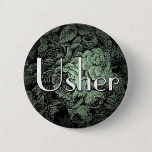 Garden Wedding Button: Usher Button