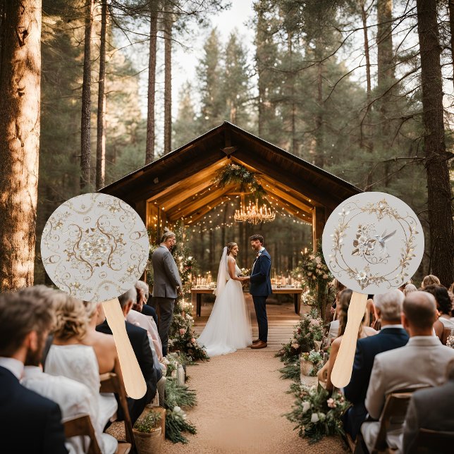 Garden Wedding Fan White Hummingbird Fächer (Von Creator hochgeladen)