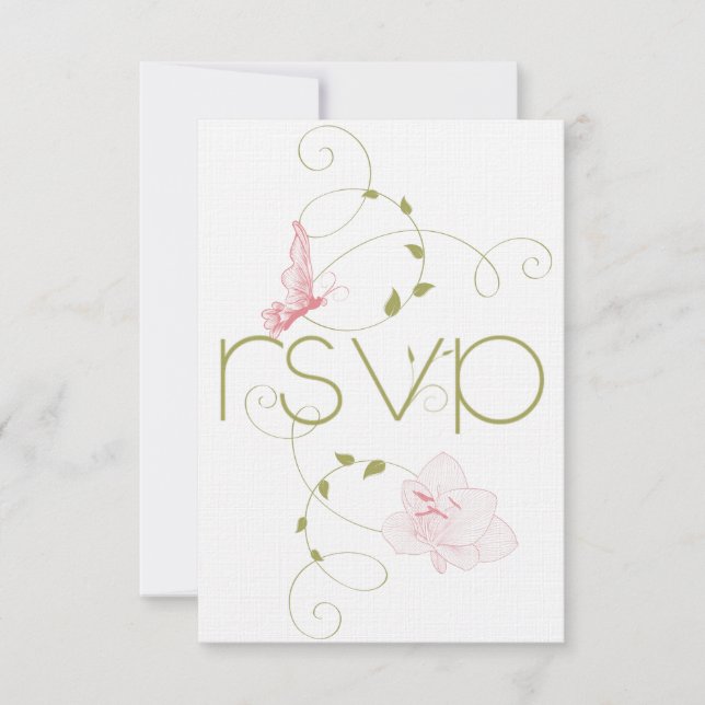 Garden Wedding Pink Lilies UAWG RSVP Karte (Vorderseite)