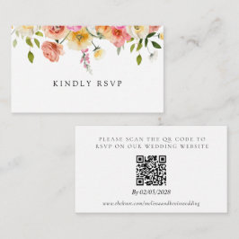 Garden Wedding RSVP QR Code Response Card Begleitkarte
