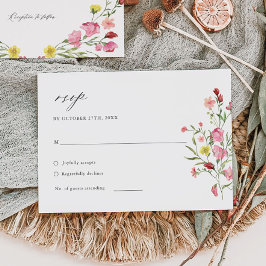 Garden Whimsical Floral Elegante Wedding RSVP Card