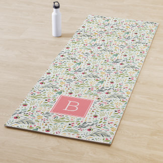 Garden Whimsy Floral Monogram Yogamatte