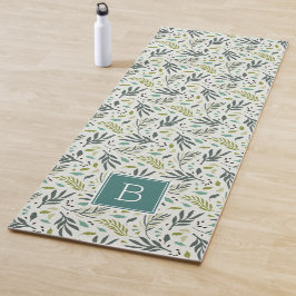 Garden Whimsy Greenery Monogram Yogamatte