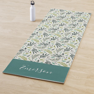Garden Whimsy Greenery Monogram Yogamatte