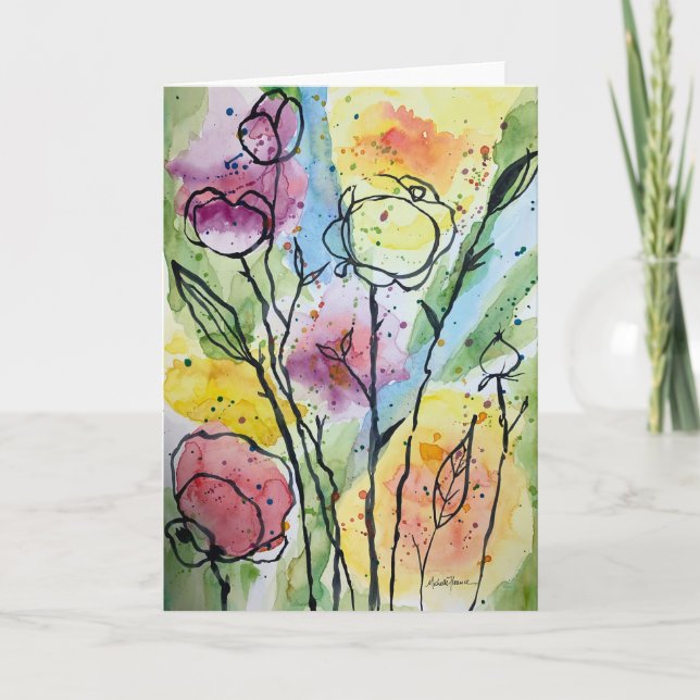 Garden Whimsy Note Card Karte (Vorderseite)