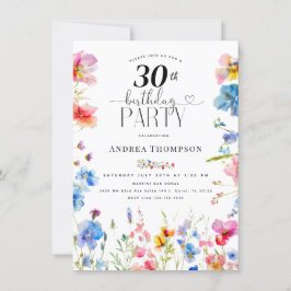 Garden Wildblume 30. Geburtstag Einladungen