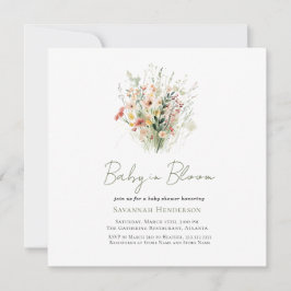 Garden Wildblume Baby in Bloom Baby Dusche Einladung