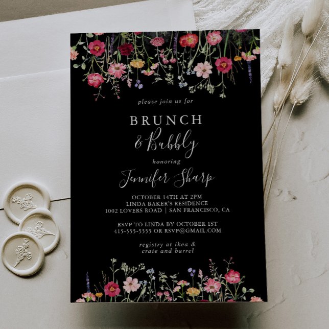 Garden Wildblume Brunch and Bubbly Brautparty Einladung (Von Creator hochgeladen)
