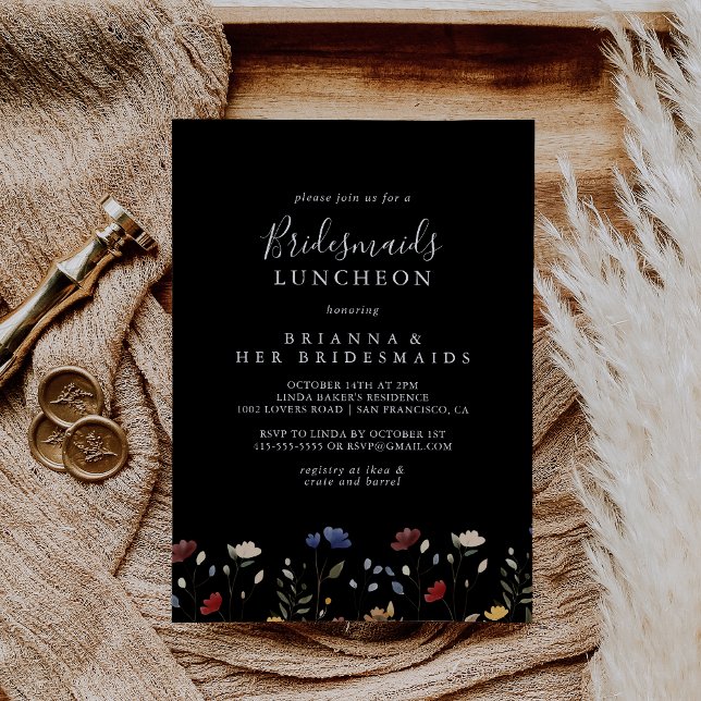 Garden Wildflower Bridesmaids Luncheon Shower Einladung (Von Creator hochgeladen)
