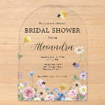 Garden Wildflowers Bridal Shower Invitation