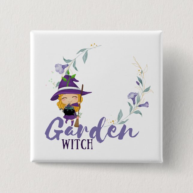 GARDEN WITCH - Personalize with text, spell, sigil Button (Vorderseite)