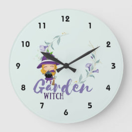 GARDEN WITCH - Personalize with text, spell, sigil Große Wanduhr