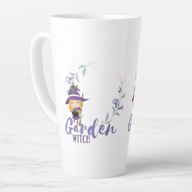 GARDEN WITCH - Personalize with text, spell, sigil Milchtasse (Linke Ecke)