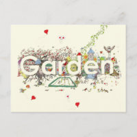 Garden Word Art Niedliche Gartenarbeit Typografie