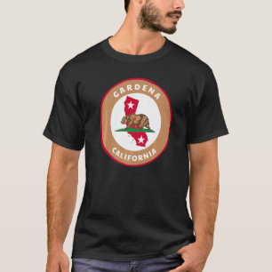 Gardena Kalifornien Ca Flagge Und Bär-Abzeichen So T-Shirt