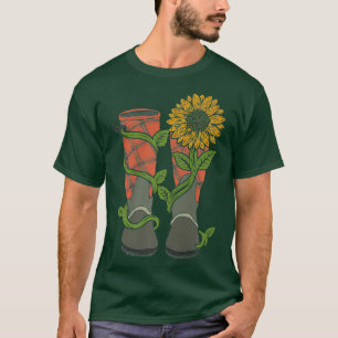 Gardener Boots Florist Geschenk Gelbe Blume T-Shirt