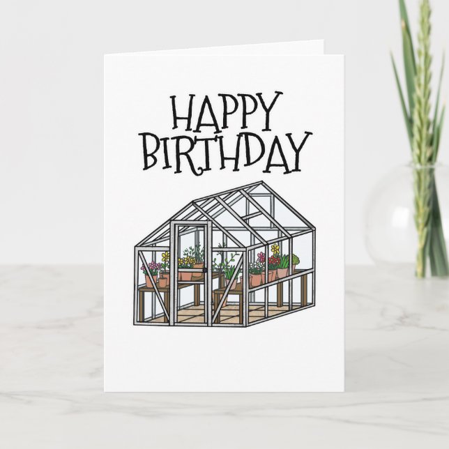 Gardener Carte d'anniversaire Jardin Serre (Devant)