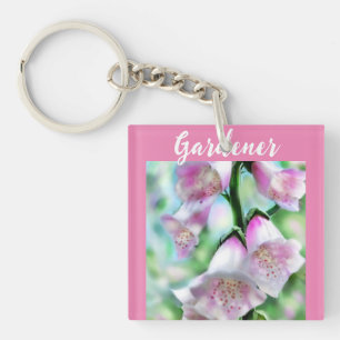 Gardener Foxglove Blume Malerei Art Blumenrosa Schlüsselanhänger