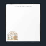 Gardener Greenhouse Illustration Personalisiert Na Notizblock<br><div class="desc">Gardener Greenhouse Illustration Personalisiert Name Notepad</div>