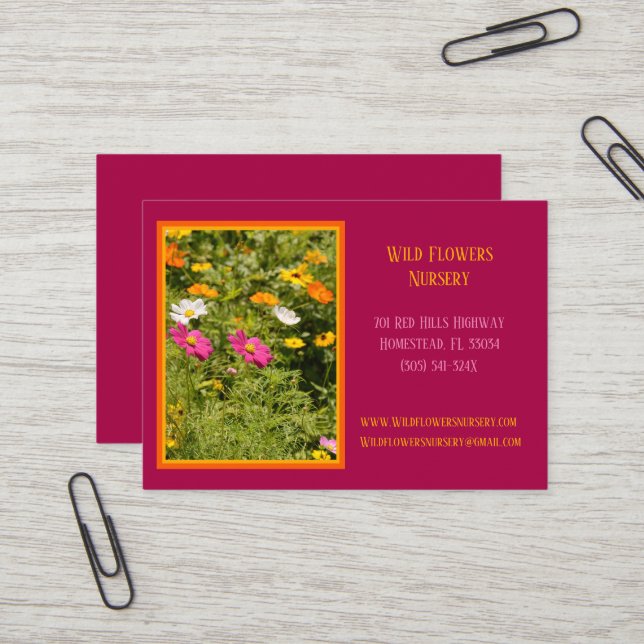 Gardener Landscaper Blume Kinderzimmer Visitenkart Visitenkarte (Vorderseite/Rückseite Beispiel)
