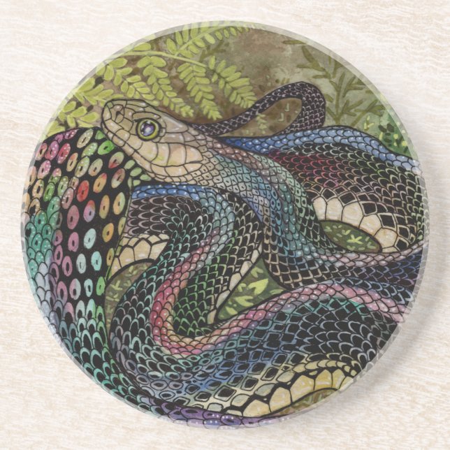 Gardener Snake Study Beyond the Skin Getränkeuntersetzer (Vorne)