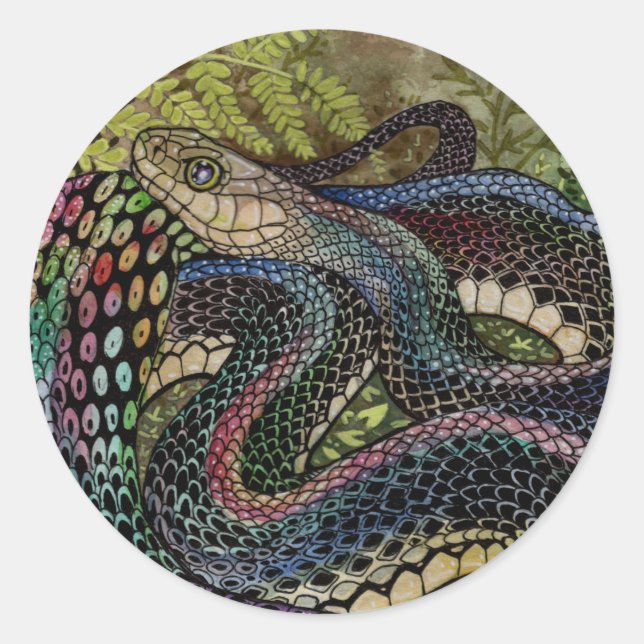 Gardener Snake Study Beyond the Skin Runder Aufkleber (Vorderseite)