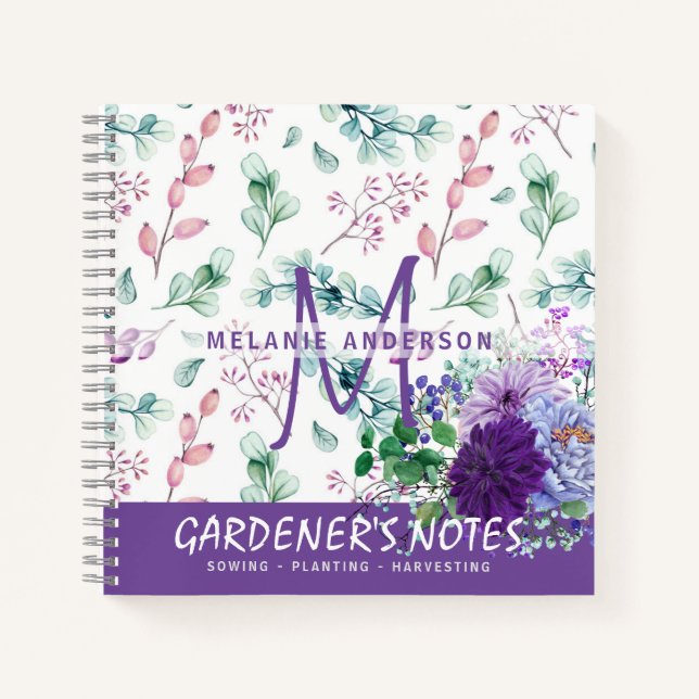 Gardeners à fleurs violettes Journal Semis (Devant)