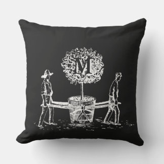 Gardeners et arbre Monogram Coussin extérieur 2