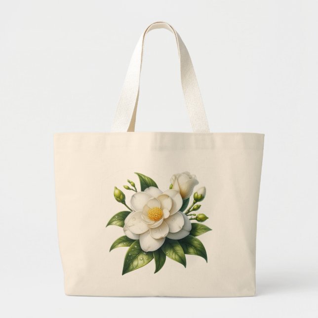 Gardenia-Blume Jumbo Stoffbeutel (Vorne)