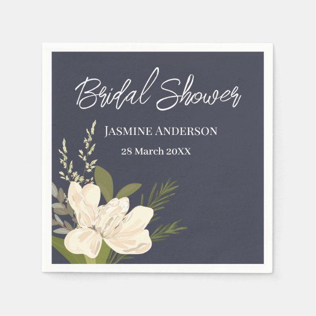 Gardenia Floral Bouquet Garden Brautparty Serviette (Vorderseite)