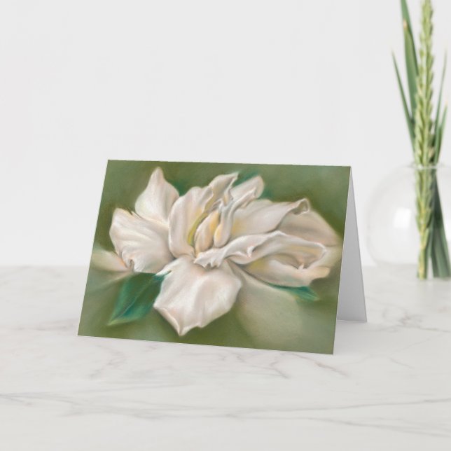 Gardenia-Pastell-Grafik Karte (Vorderseite)