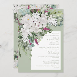 Gardenia / Snapdragon Mariage Sage Invitation