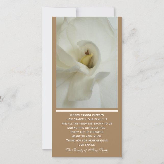 Gardenia Sympathy Merci carte d'invitation (Devant)