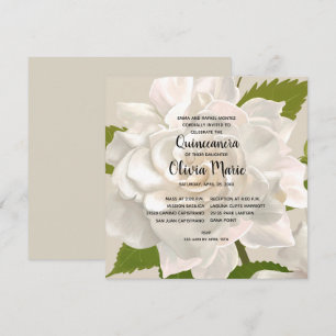 Gardenia Vintage Floral Quinceañera Invitations