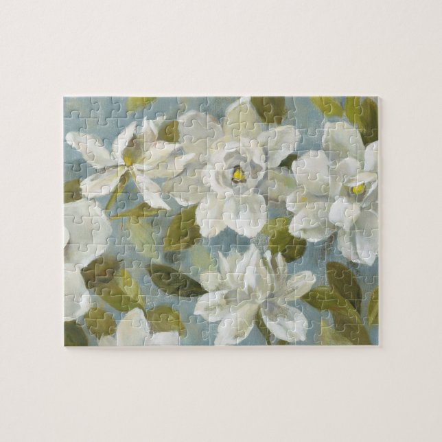 Gardenias auf Schiefer-Blau (Horizontal)