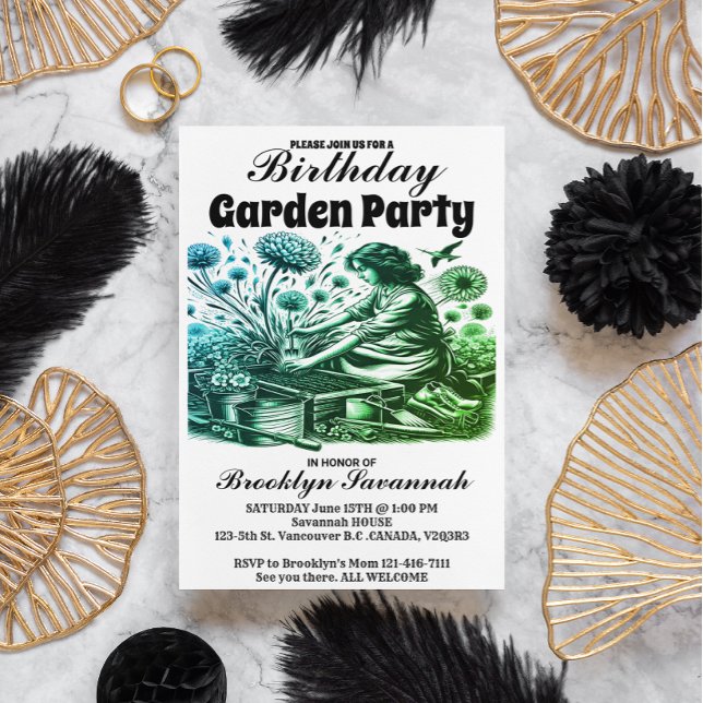 Gardens Gentle Hand Garden Party Einladung Postkarte (Von Creator hochgeladen)