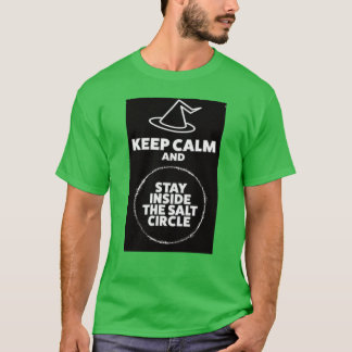 Garder calme / cercle de sel vert T-shirt