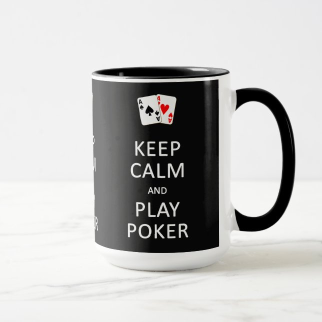 GARDER CALME & JOUER POKER tasses personnalisées (Droite)