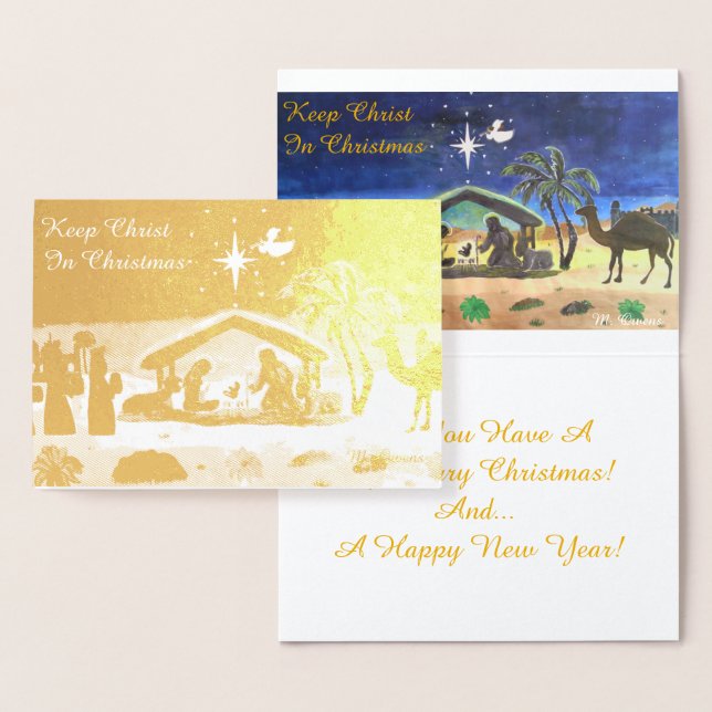 Garder Christ dans la carte à huile de Noël (Affichage)