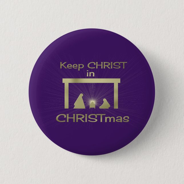 Garder le Christ dans les boutons de Noël Badges P (Devant)