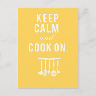 Garder son calme et cuisiner sur carte postale