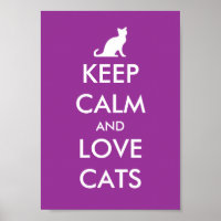 Gardez calme et amour chats poster parodie