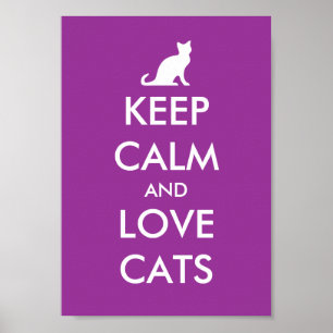Gardez calme et amour chats poster parodie