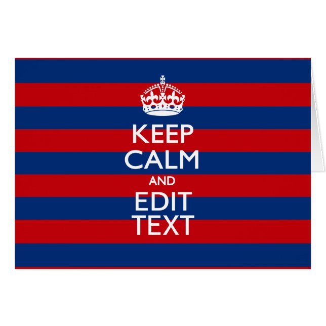 GARDEZ CALME et votre texte sur les bandes bleues (Devant horizontal)